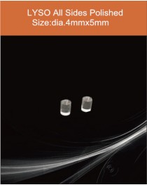 LYSO Ce scintilltion crystal, Cerium doped Lutetium Yttrium Silicate scintillation crystal, LYSO Ce scintillator crystal, diameter 4 mm x 5 mm